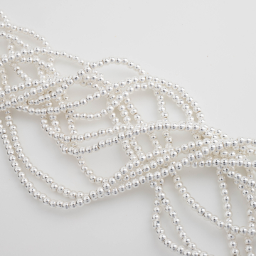 Hematyt platerowany kulka gładka light silver 3mm