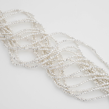 Hematyt platerowany kulka fasetowana light silver 2,5mm - na sznurze