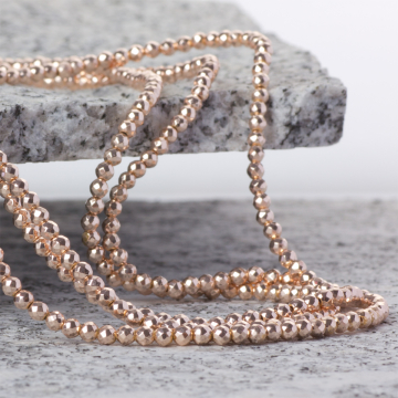 Hematyt platerowany kulka fasetowana rose gold 3mm