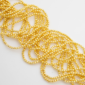 Hematyt platerowany kulka fasetowana light gold 3mm - na sznurze