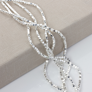 Hematyt kostka ścięta light silver 3x3mm