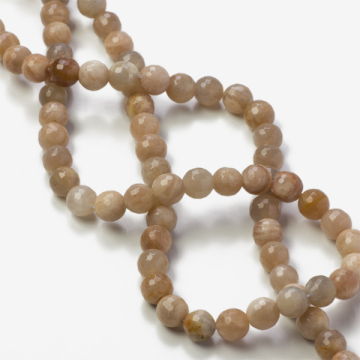 Kamień słoneczny kulki fasetowane beżowe 8mm