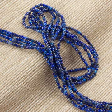 Lapis lazuli kulka fasetowana 2,5mm - na sznurze