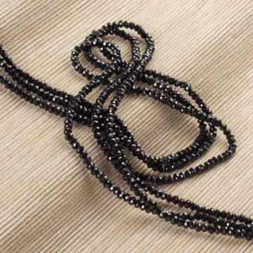 Czarny spinel oponka fasetowana 3x2mm