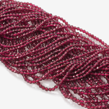 Granat kulka fasetowana 2,5mm