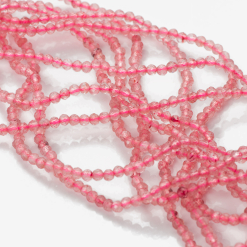 Kwarc truskawkowy kulka fasetowana 2mm
