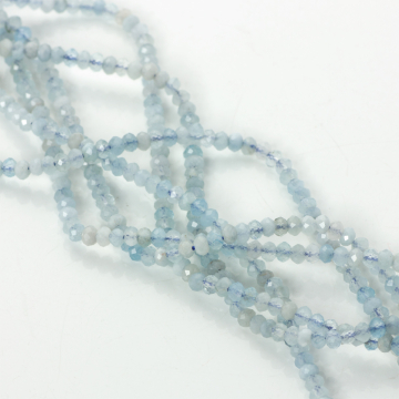 Akwamaryn oponka fasetowana 2x3mm