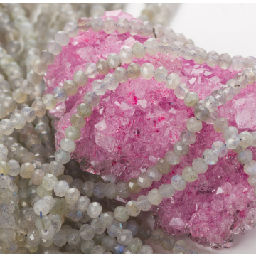 Labradoryt oponka fasetowana 3x2mm