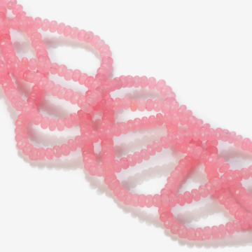 Jadeit oponki fasetowane różowe 4x2mm