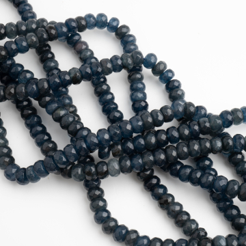 Jadeit oponka fasetowana grafitowa 8x5mm