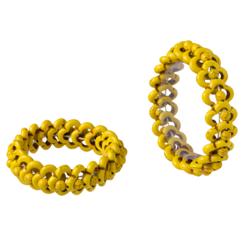 Bransoleta z howlitu kwiatki żółte 21x21mm