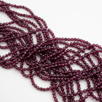 Granat kulka fasetowana 3mm