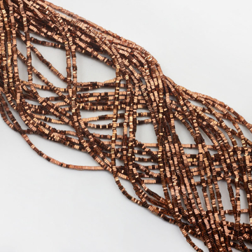 Hematyt kostka płaska bronze 2x2mm