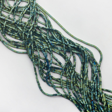 Hematyt kostka płaska mat emerald 2x2mm