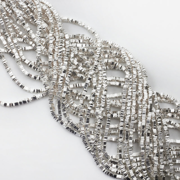 Hematyt kostka płaska light silver 3x3mm