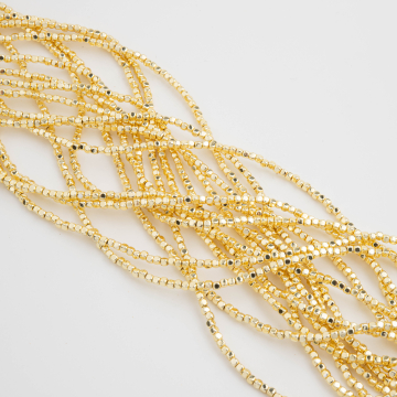 Hematyt kostka zaokrąglona light gold 2x2mm