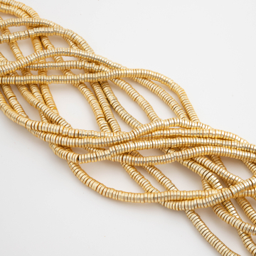 Hematyt krążek płaski light gold 4x1mm