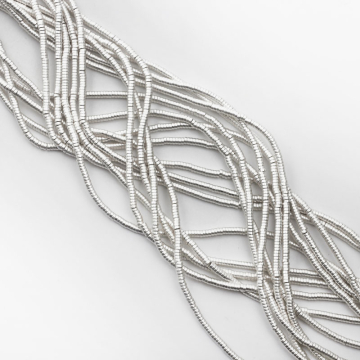 Hematyt krążek płaski light silver satine 3x1mm - II gatunek