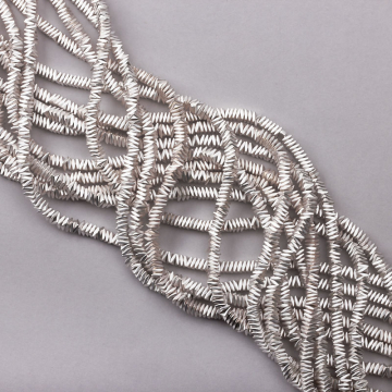 Hematyt przekładka poduszka light silver satine 4x1,5mm - II gatunek