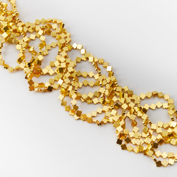 Hematyt przekładka koniczyna marokańska light gold mat 6mm