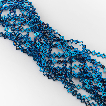 Hematyt przekładka koniczyna marokańska wycięta heliotrope 8mm