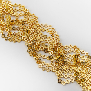 Hematyt przekładka koniczyna marokańska wycięta light gold 8mm