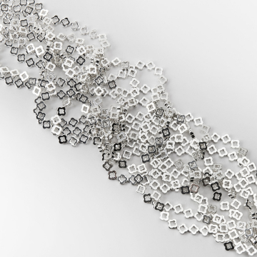 Hematyt przekładka koniczyna marokańska wycięta light silver 8mm