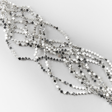 Hematyt przekładka krzyż równoramienny light silver 4mm