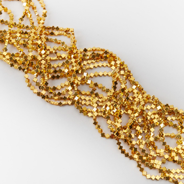 Hematyt przekładka krzyż równoramienny light gold 4mm