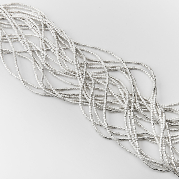 Hematyt walec kanciasty light silver mat 2mm