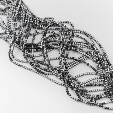 Hematyt kostka ścięta natural 3mm - na sznury