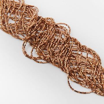 Hematyt kostka ścięta bronze 2mm - na sznurze