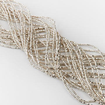 Hematyt kostka ścięta light silver mat 2mm