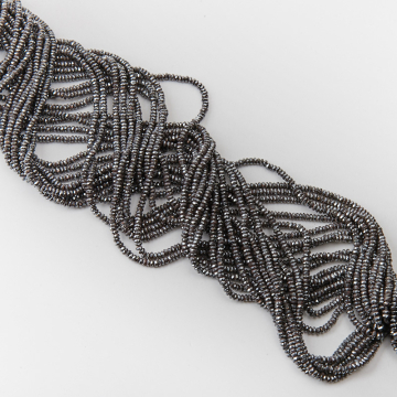 Hematyt oponka fasetowana sharp cut natural 3mm - na sznurze