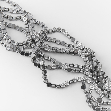 Hematyt koralik do bransoletek shambalowych kotwica silver 8,5mm