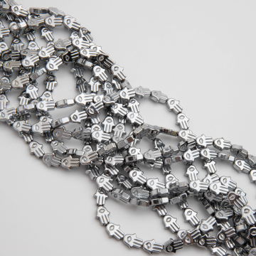 Hematyt ręka fatimy silver 10x8mm