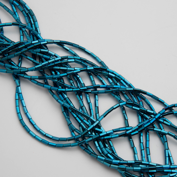 Hematyt walec sześciokątny heliotrope 4x2mm