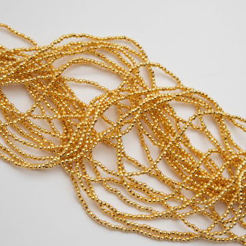 Hematyt kulka fasetowana light gold 2,5mm - na sznurze