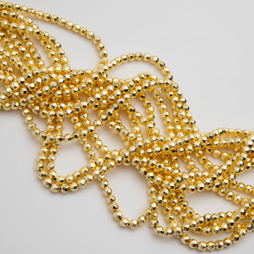 Hematyt kulka fasetowana light gold 4mm