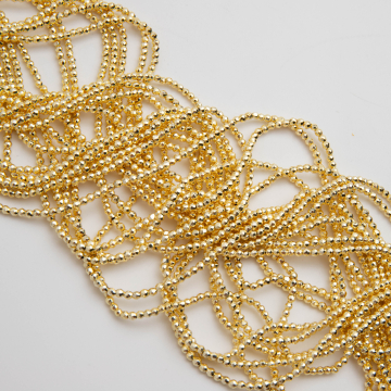 Hematyt kulka fasetowana light gold 2,5mm - na sznurze