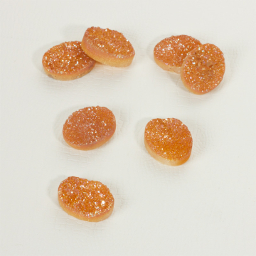 Kwarc tytanowy platerowany druzy owal golden shadow 20x15mm