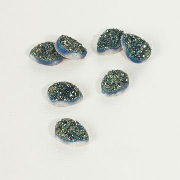 Kwarc tytanowy platerowany druzy łezka vitrail medium 14x10mm