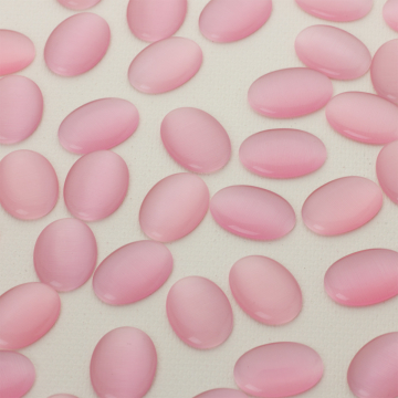 Kocie oko kaboszon owal różowy 18x13mm