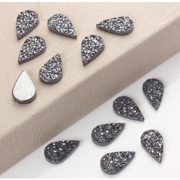 Hematyt zawieszka łezka druzy naturalna 30x18mm