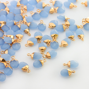 Chalcedon niebieski w oprawie kropelka 14mm