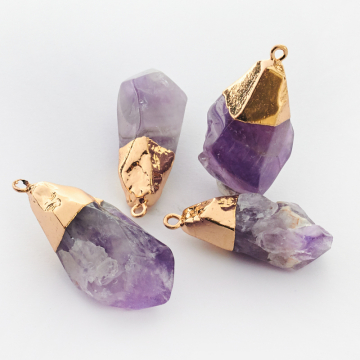 Ametyst zawieszka w okuciu kropla nieregularna 30-50mm