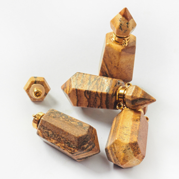 Zawieszka perfumetka z jaspisu krajobrazowego odkręcana 41x15,5mm