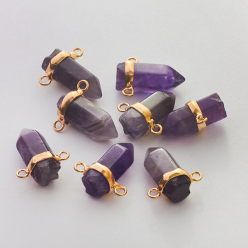 Ametyst zawieszka grot  w okuciu 21mm