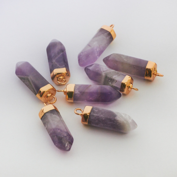 Ametyst zawieszka grot  w okuciu 34mm