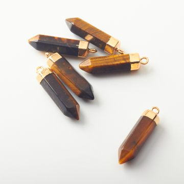 Tygrysie oko zawieszka grot w okuciu 32mm